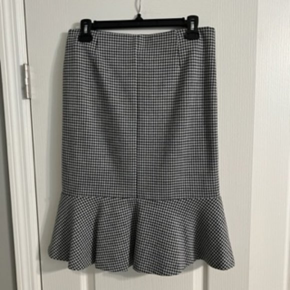 Attyre Women's Houndstooth Skirt 6 Black White - Picture 11 of 12